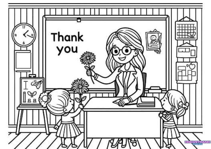 tranh vẽ 20 11 chưa tô màu 5k full