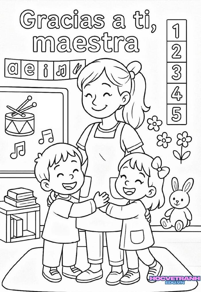 tranh vẽ 20 11 chưa tô màu 5s