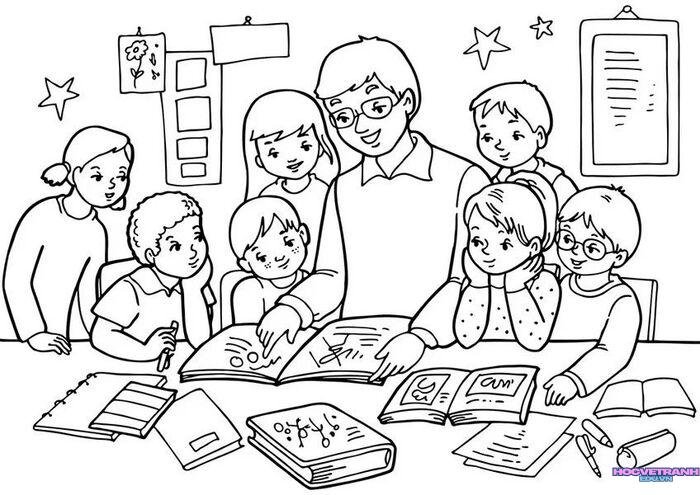 tranh vẽ 20 11 chưa tô màu đẹp 3s