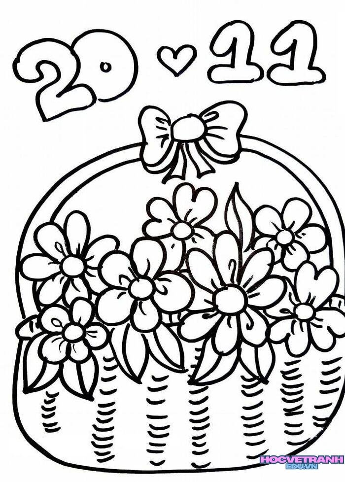 tranh vẽ 20 11 chưa tô màu đẹp full hd