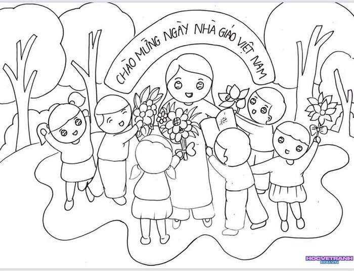 tranh vẽ 20 11 chưa tô màu hd full