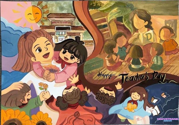 tranh vẽ 20 11 tình cảm