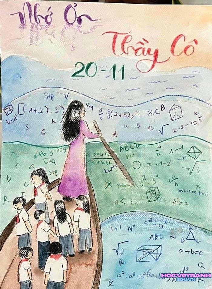 tranh vẽ 20 11 tri ân thầy cô