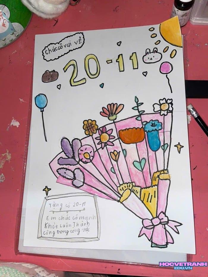 tranh vẽ 20 11 về lớp học