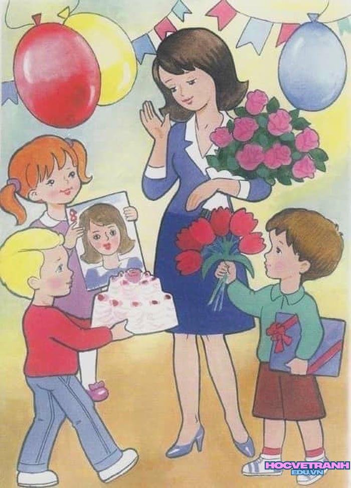 tranh vẽ 20 11 với lời chúc