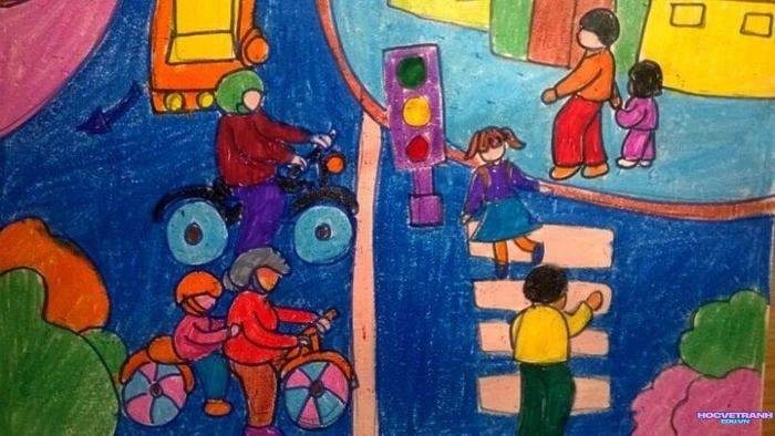 tranh vẽ an toàn giao thông cho cuộc thi