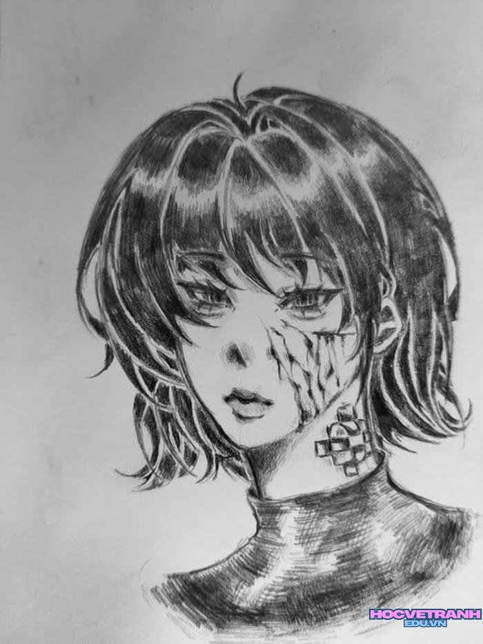 tranh vẽ anime học sinh