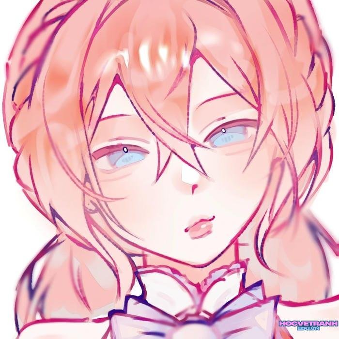 tranh vẽ anime với tóc