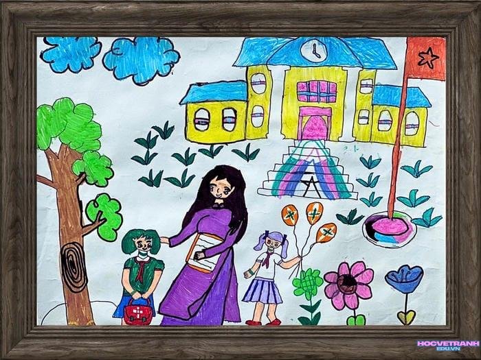 tranh vẽ áo dài việt nam