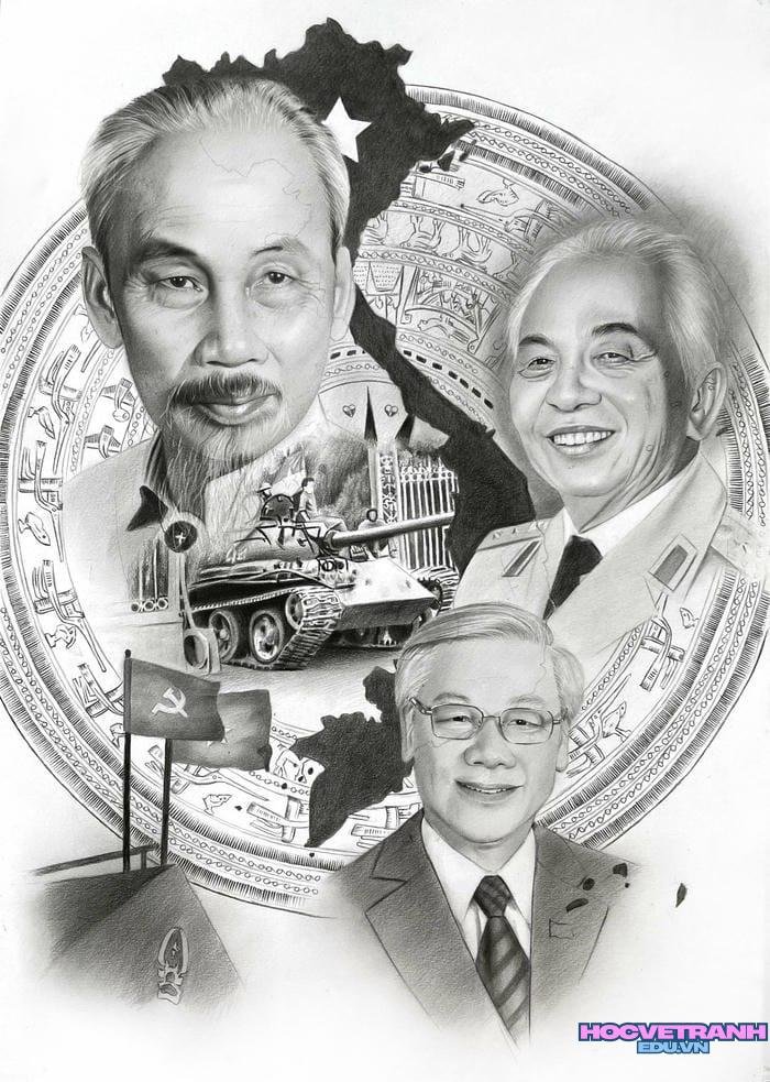 tranh vẽ bác hồ tuổi trẻ