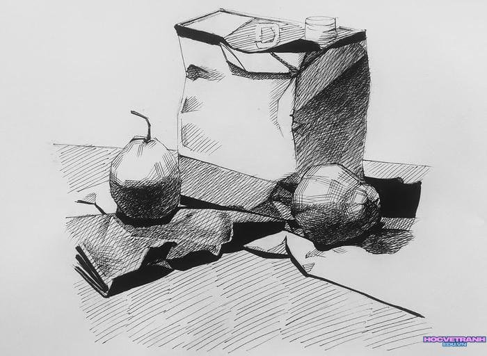 tranh vẽ bằng bút chì nét vẽ