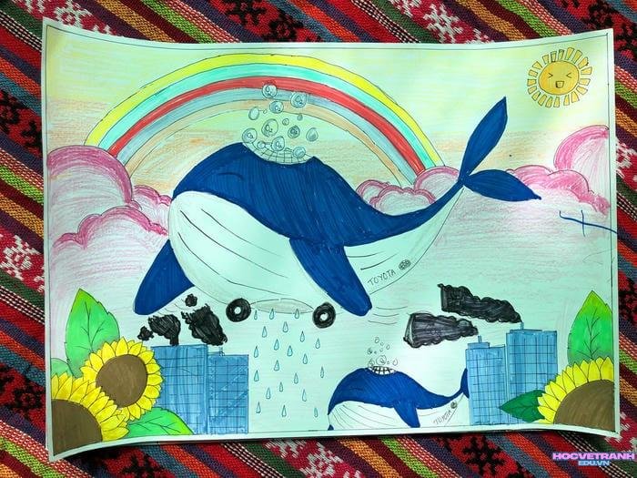 tranh vẽ bảo vệ động vật hoang dã với thiên nhiên