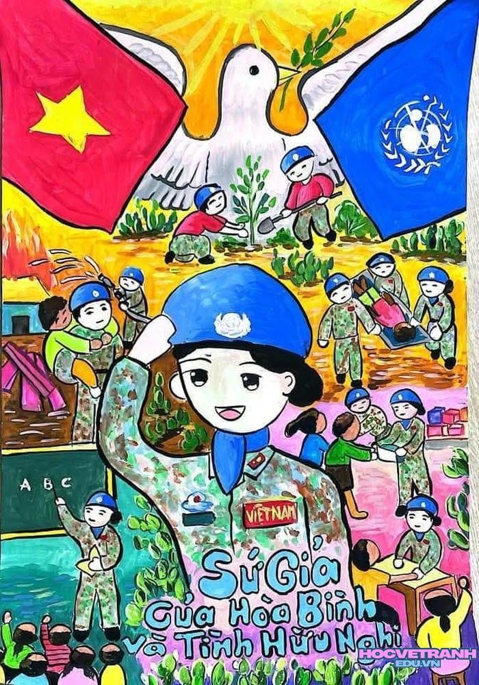 tranh vẽ bảo vệ hòa bình dễ vẽ