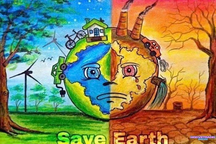 tranh vẽ bảo vệ trái đất cho thiếu nhi