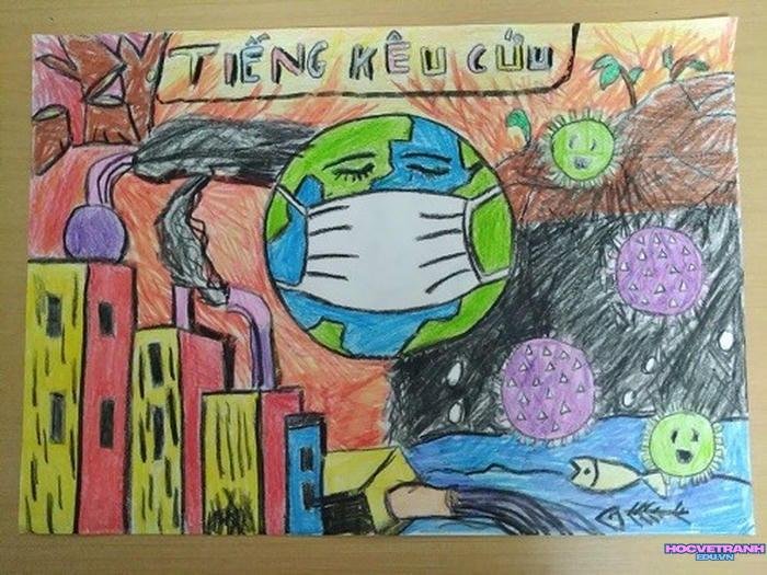 tranh vẽ bảo vệ trái đất và thực vật