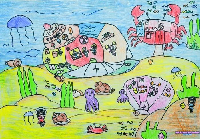 tranh vẽ biển đảo ấn tượng