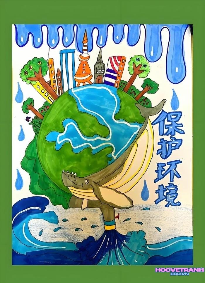 tranh vẽ biến đổi khí hậu toàn cầu