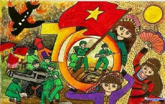 tranh vẽ chiến thắng điện biên phủ 1954