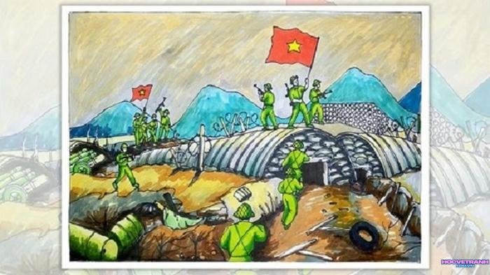 tranh vẽ chiến thắng điện biên phủ 70 năm