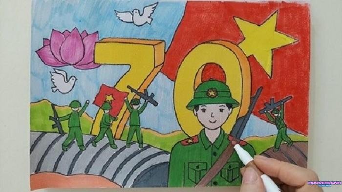 tranh vẽ chiến thắng điện biên phủ của thiếu nhi