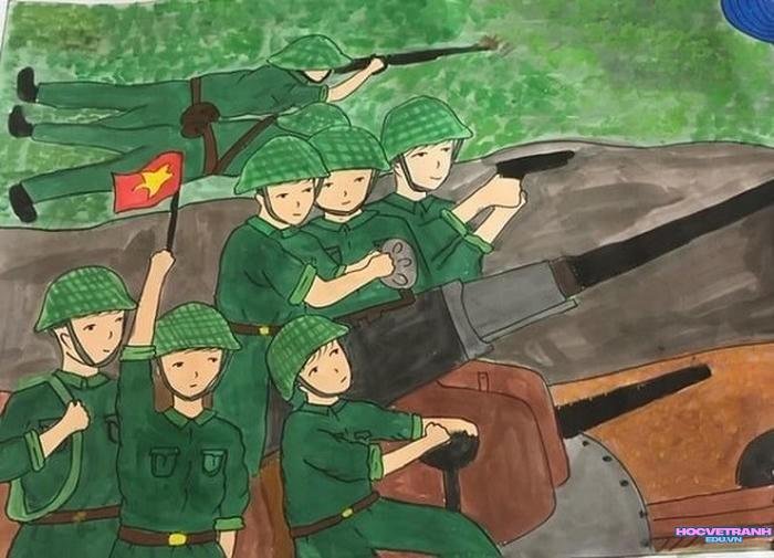 tranh vẽ chiến thắng điện biên phủ dễ nhất