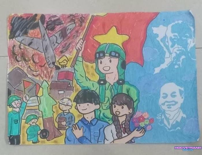 tranh về chiến thắng điện biên phủ trên giấy a3