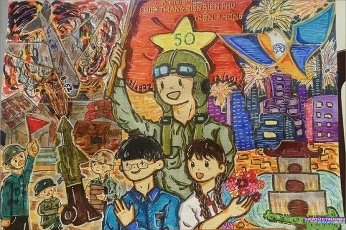 tranh vẽ chiến thắng điện biên phủ