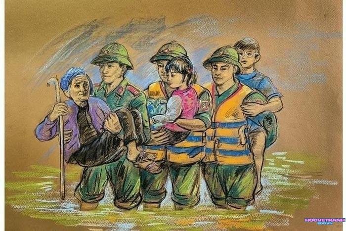 tranh vẽ chủ đề yêu thương con người