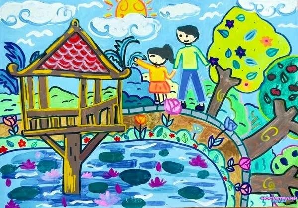 tranh vẽ chùa 1 cột