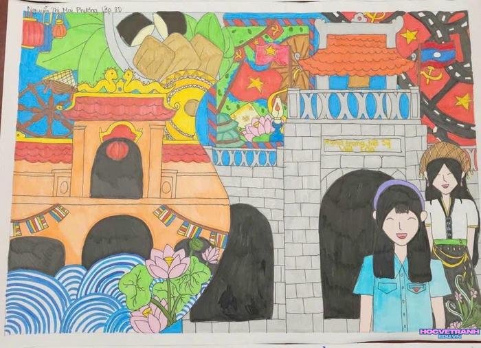 tranh vẽ chuẩn bị đại hội