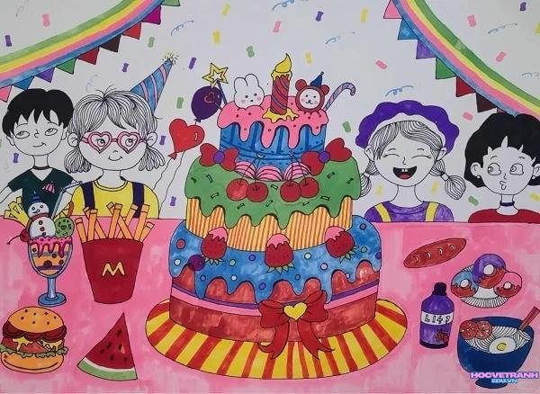 tranh vẽ chúc mừng sinh nhật