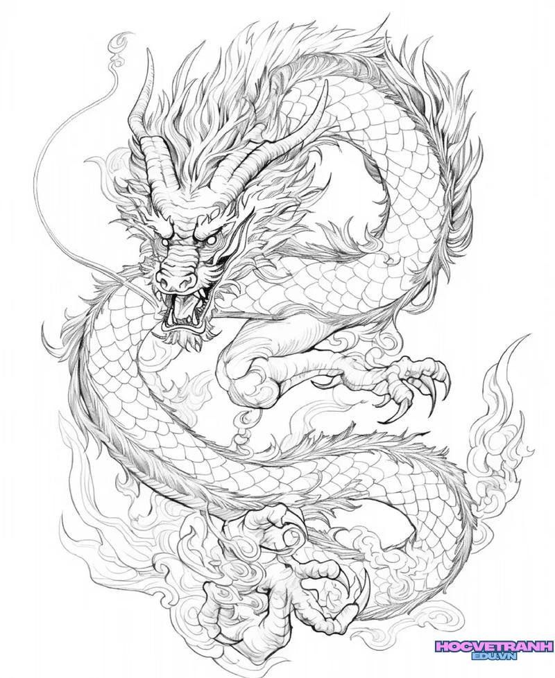 tranh vẽ con rồng cháu tiên