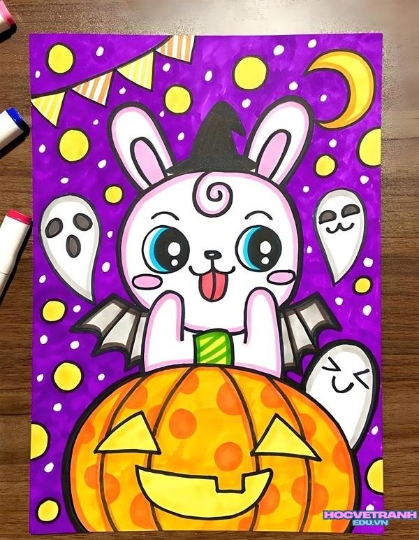 tranh vẽ halloween mẫu