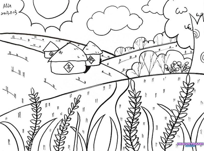 tranh vẽ không màu phong cảnh