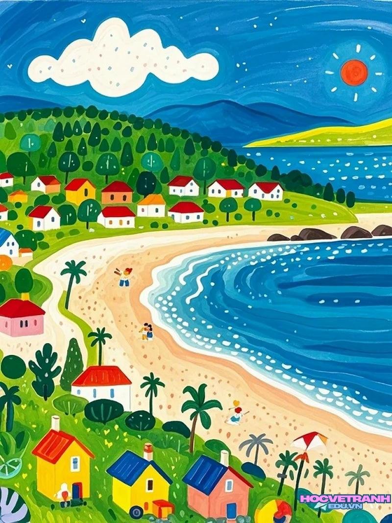 tranh vẽ màu sặc sỡ