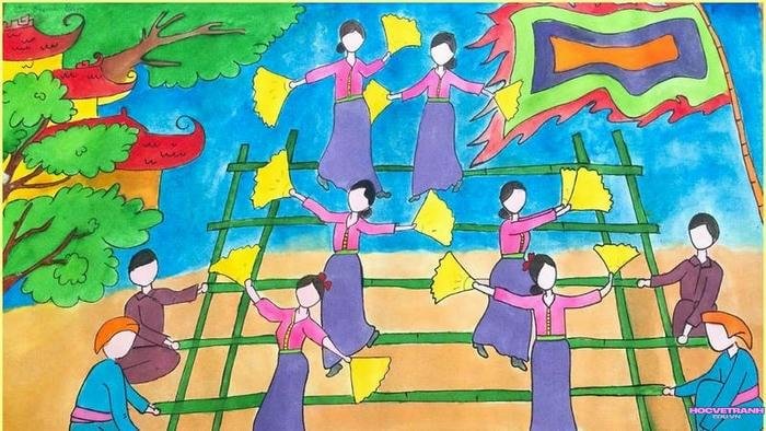 tranh vẽ màu sáp đẹp