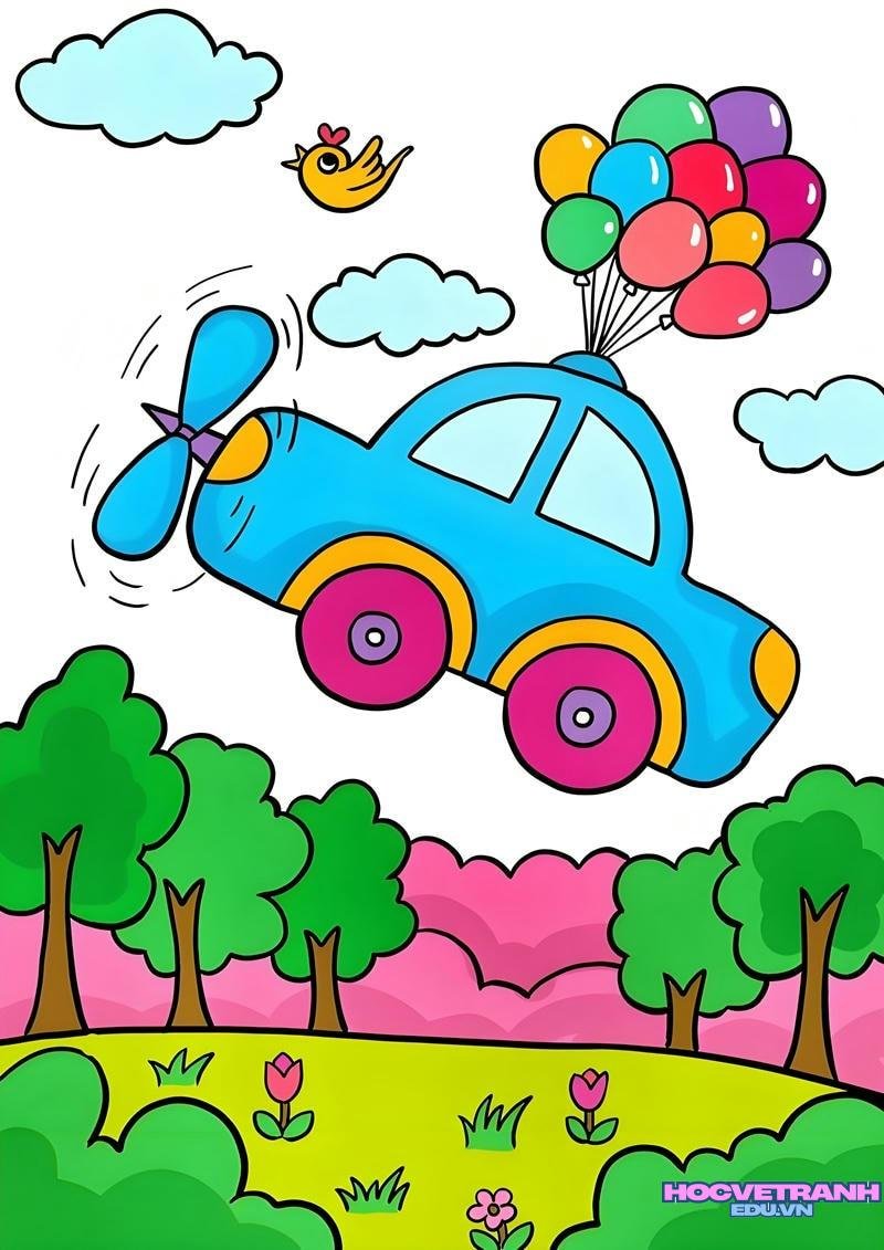 tranh vẽ ô tô mơ ước​ 1