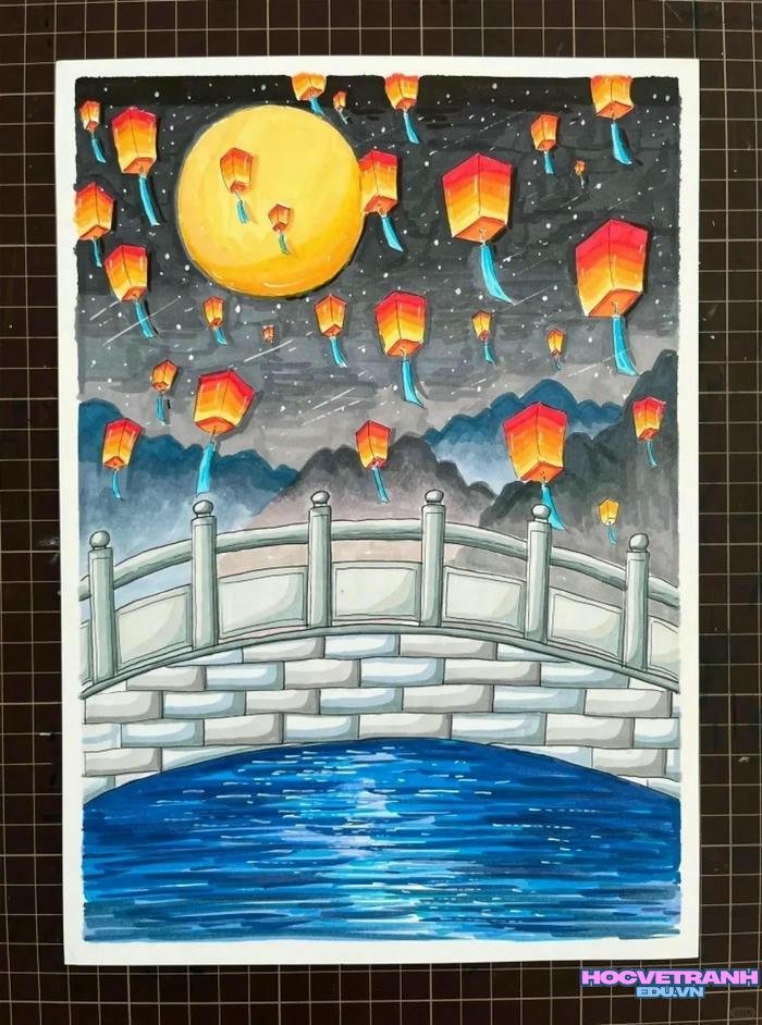 tranh vẽ phong cảnh đơn giản