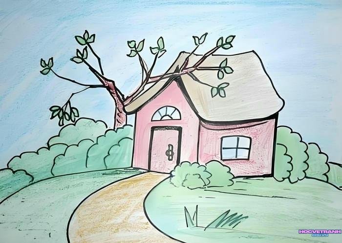 tranh vẽ phong cảnh quê hương