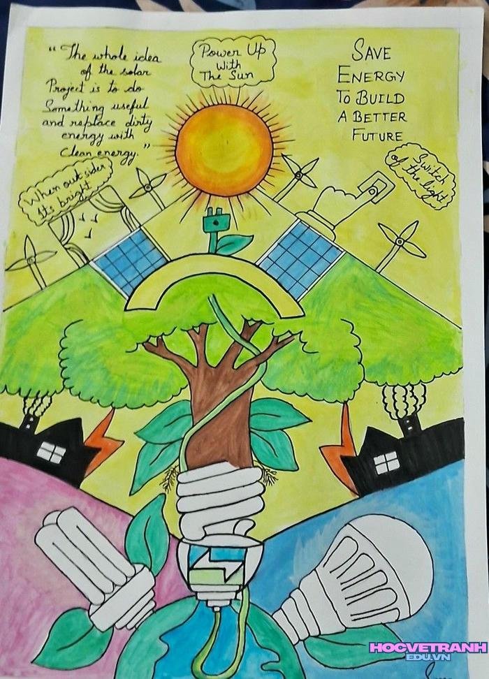 tranh vẽ về chủ đề tiết kiệm điện
