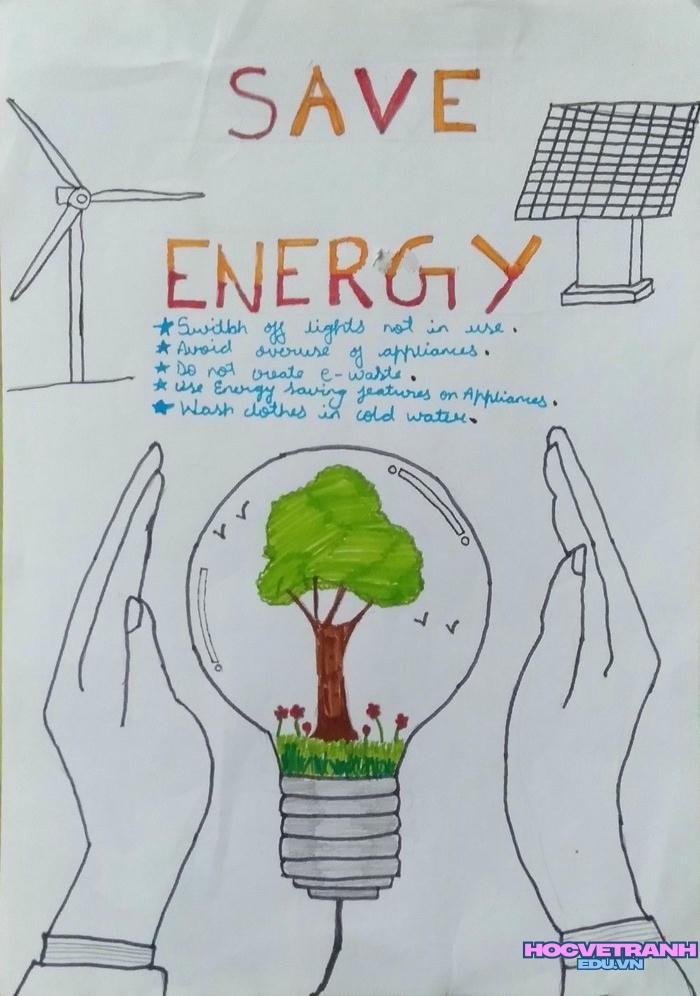 tranh vẽ về đề tài tiết kiệm năng lượng