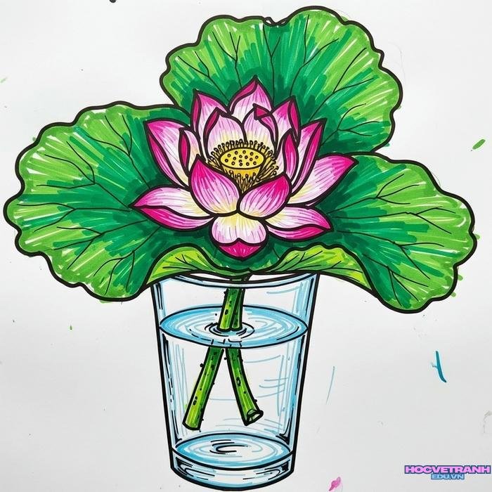vẽ bình hoa