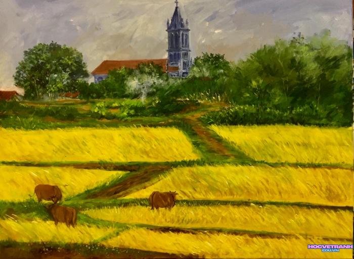 vẽ cảnh ngày mùa vui