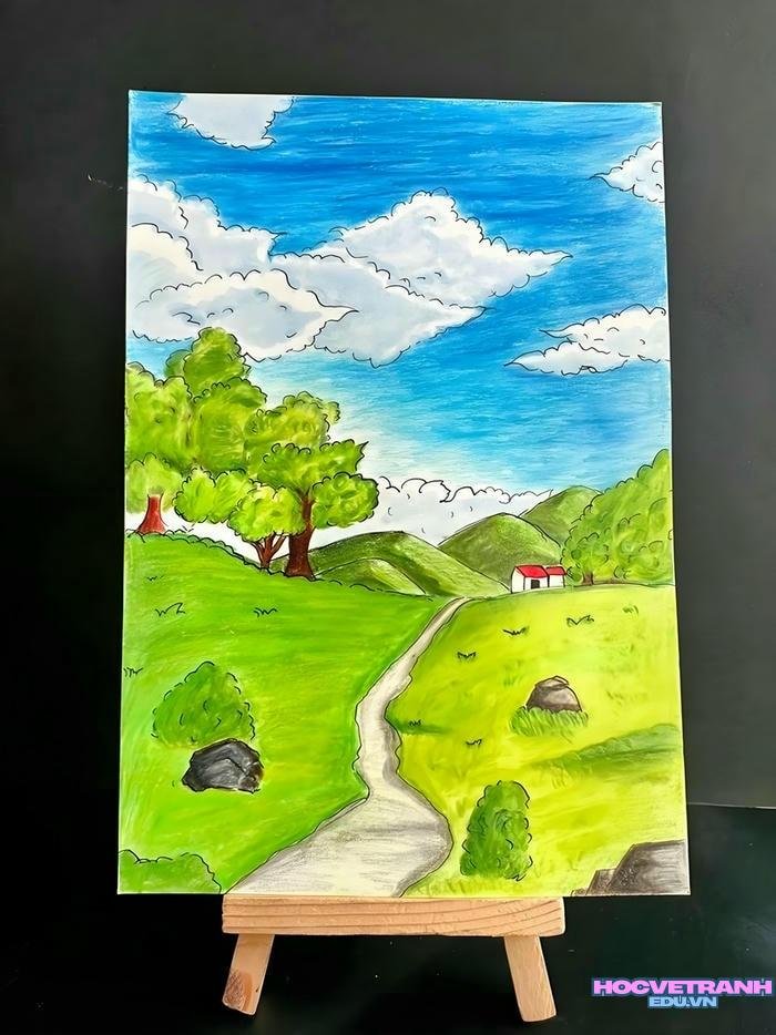vẽ cảnh quê hương