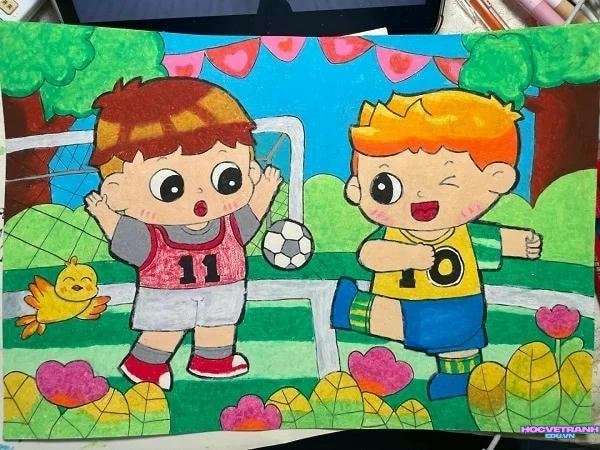 vẽ cầu thủ vui mừng