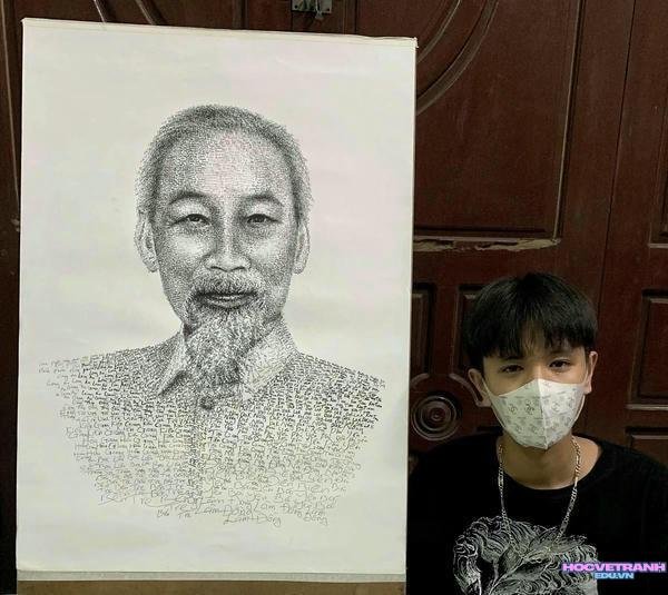 vẽ chân dung lớp 4 bác hồ