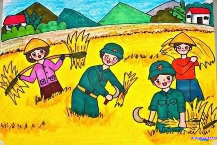 vẽ chú bộ đội lớp 5 đơn giản