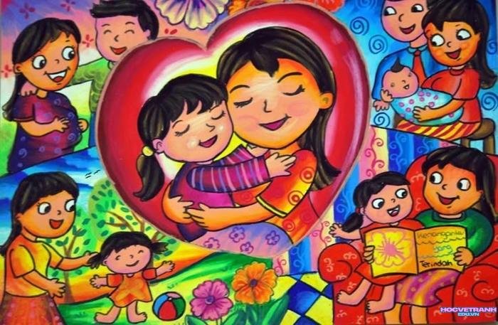 vẽ chủ đề yêu thương con người