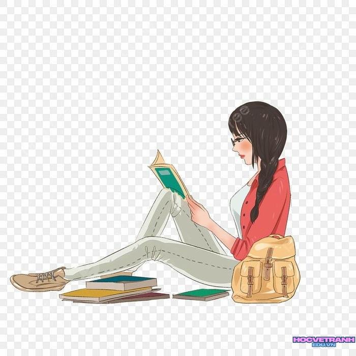 vẽ cô gái đơn giản