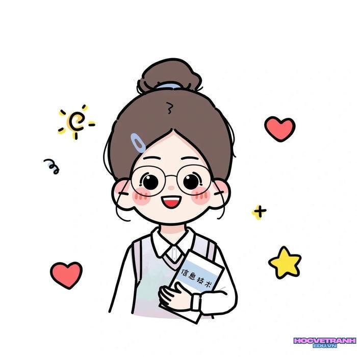 vẽ cô giáo đơn giản